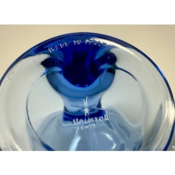 Bormioli Rocco Jerba Footed Dessert Cocktail Glasses Blue Wing Italy Set of 2 - Picture 11 of 16